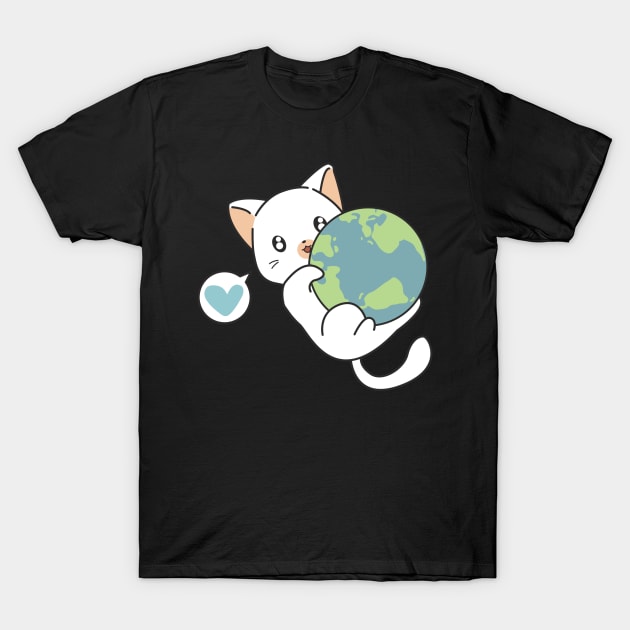 Cute cat T-Shirt by white.ink